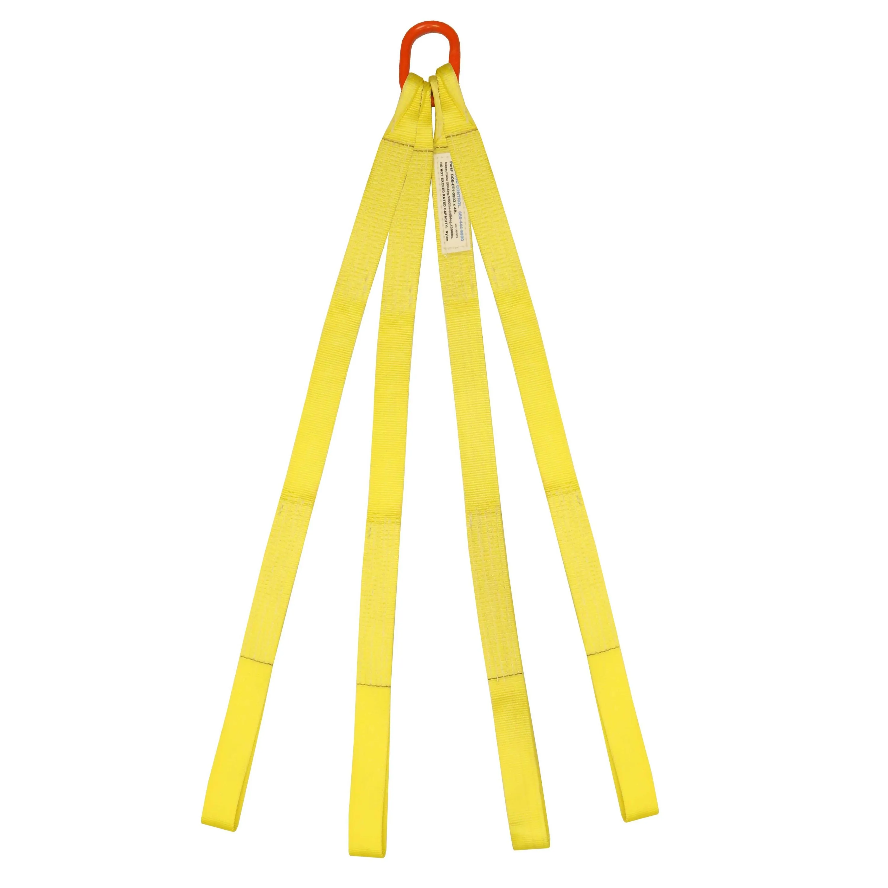 1"x6' (2 ply) Quad Leg Nylon Sling w/ Master Link & Sewn Loop