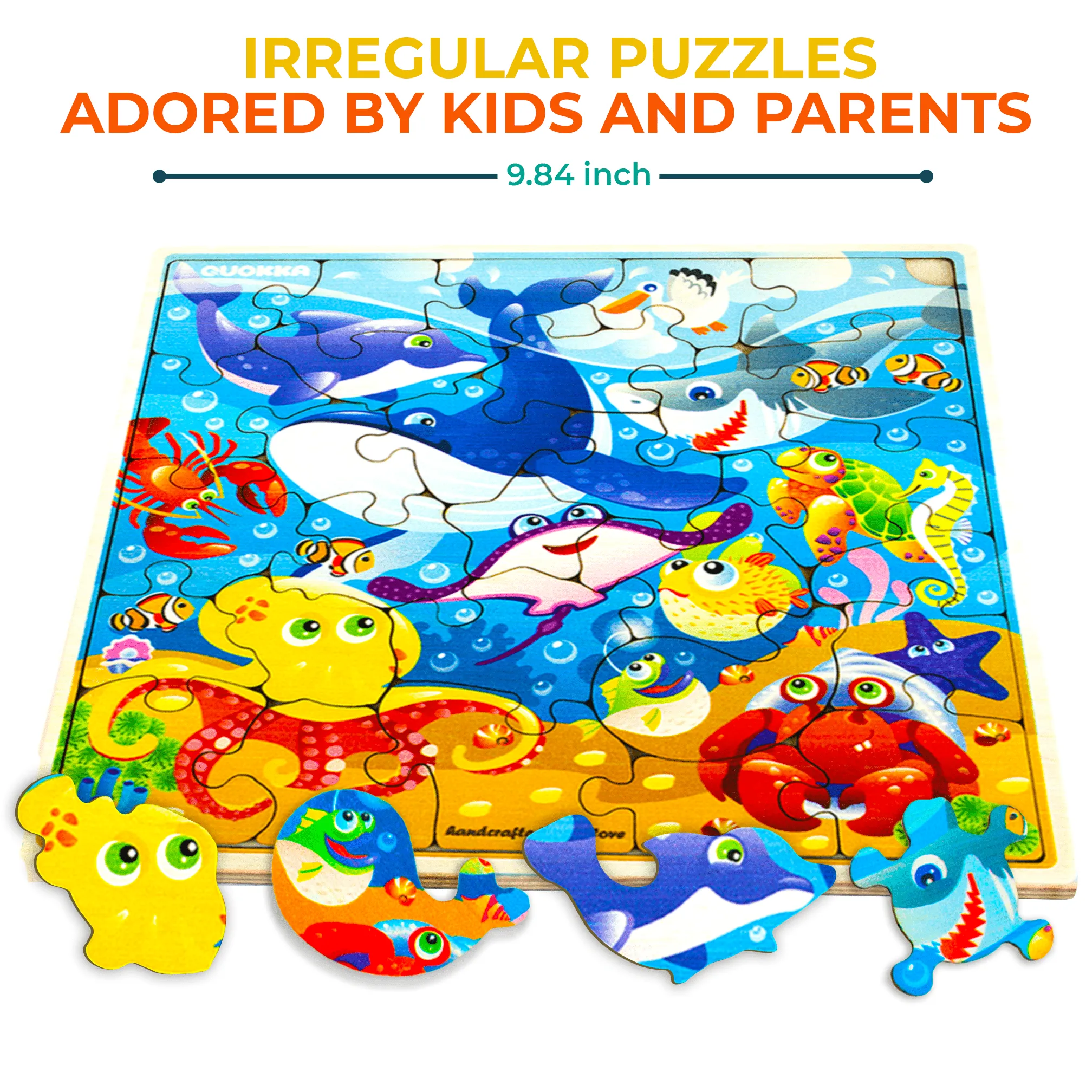 28 Pieces Wooden Puzzles for Kids | Ocean