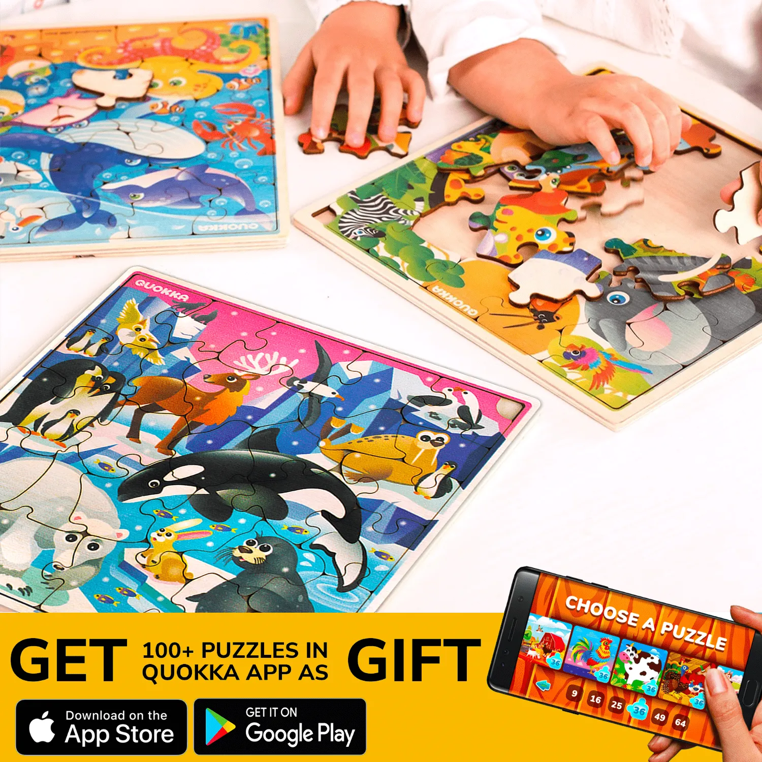 28 Pieces Wooden Puzzles for Kids | Ocean