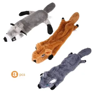 3-Pack No-Stuffing Dog Toys for Mess-Free Fun
