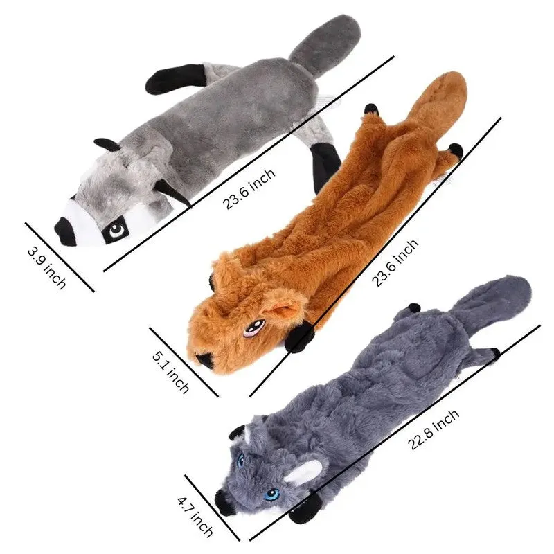 3-Pack No-Stuffing Dog Toys for Mess-Free Fun