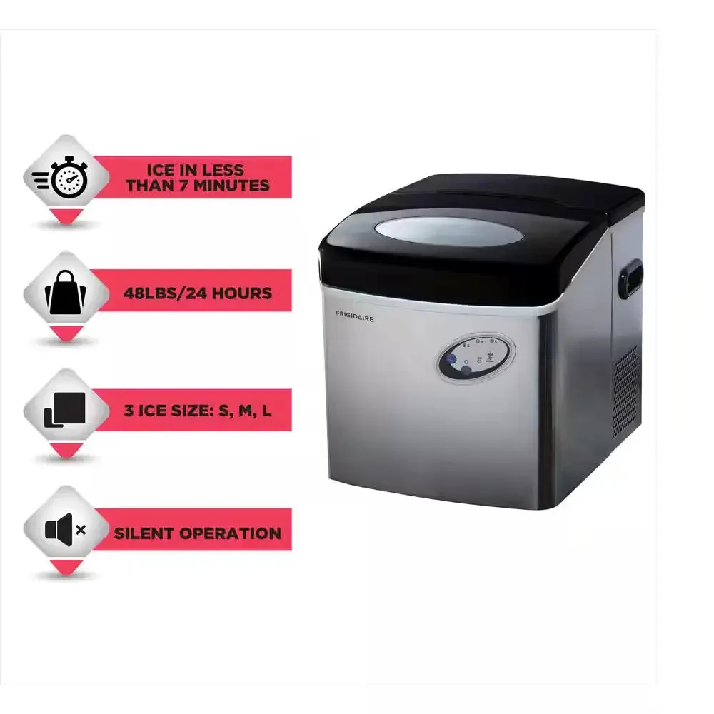 48 Lb. Freestanding Ice Maker in Stainless Steel