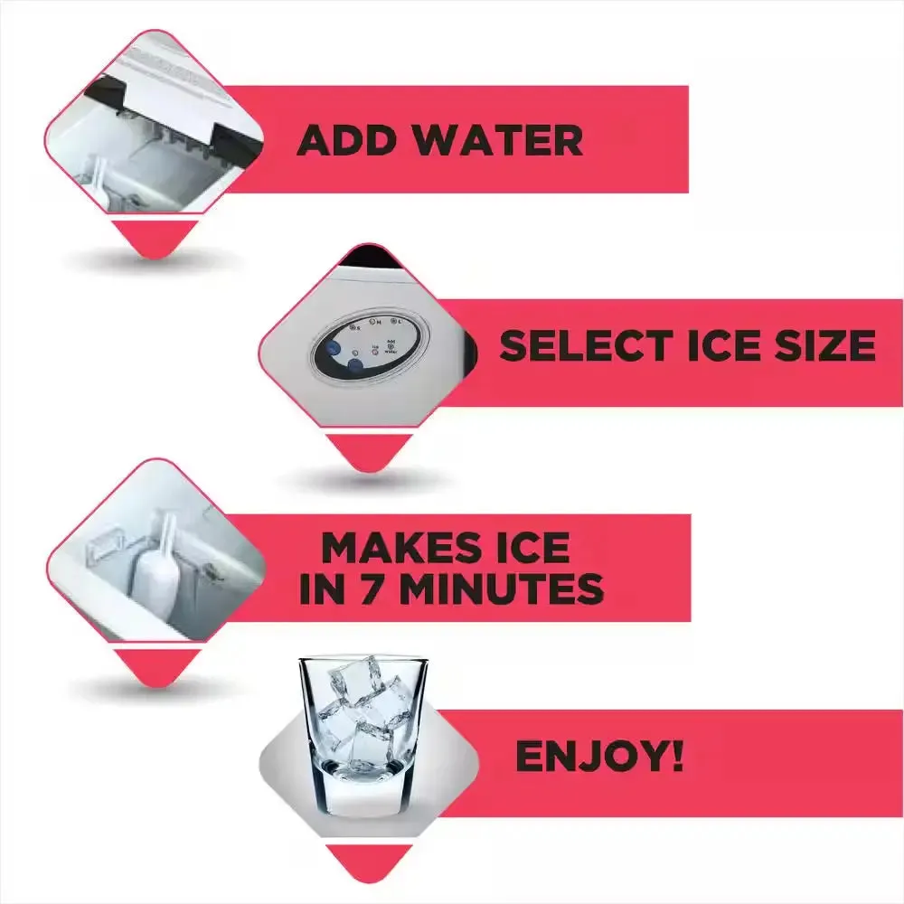 48 Lb. Freestanding Ice Maker in Stainless Steel