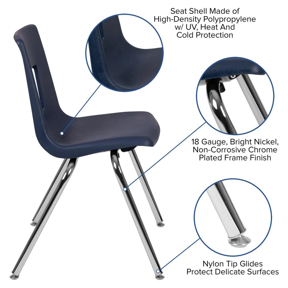 Advantage Navy Student Stack School Chair - 18-Inch By Flash Furniture