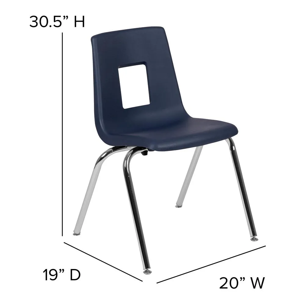 Advantage Navy Student Stack School Chair - 18-Inch By Flash Furniture