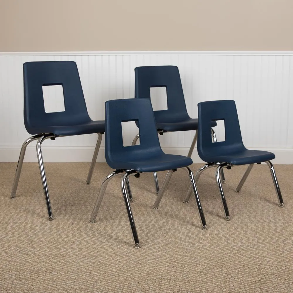 Advantage Navy Student Stack School Chair - 18-Inch By Flash Furniture