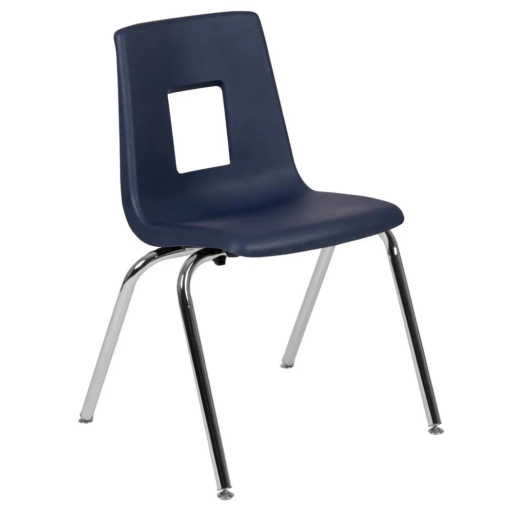 Advantage Navy Student Stack School Chair - 18-Inch By Flash Furniture
