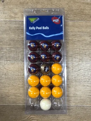 AFL Pool Snooker Billiards 16 Ball Full Set - Team Vs Colour - Brisbane Lions