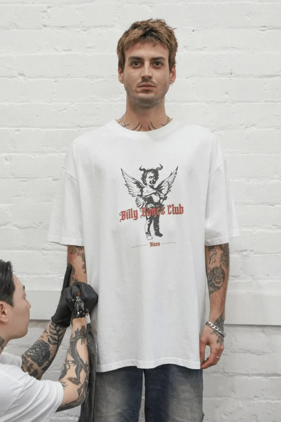 BILLY BONES CLUB BONES x GISEO COLLAB TEE - VINTAGE WHITE