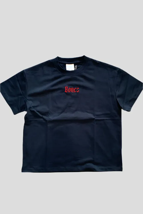 BILLY BONES CLUB KIDS/YOUTH GOTHIC SCRIPT TEE - BLACK/RED