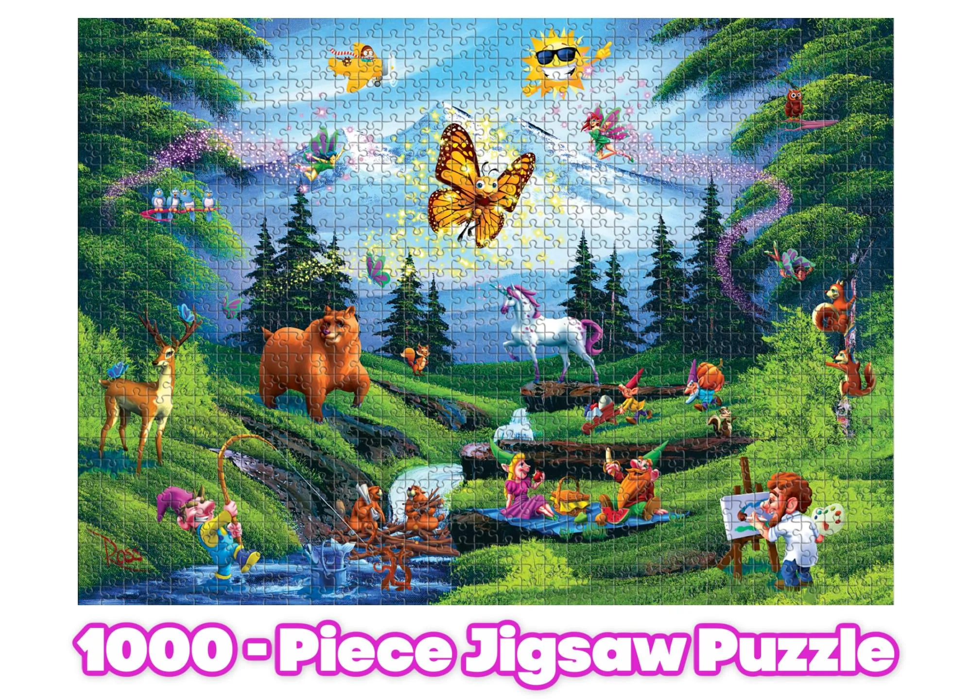 Bob Ross This Is Happy Place 1000 Piece Jigsaw Puzzle