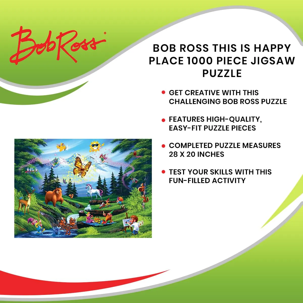 Bob Ross This Is Happy Place 1000 Piece Jigsaw Puzzle
