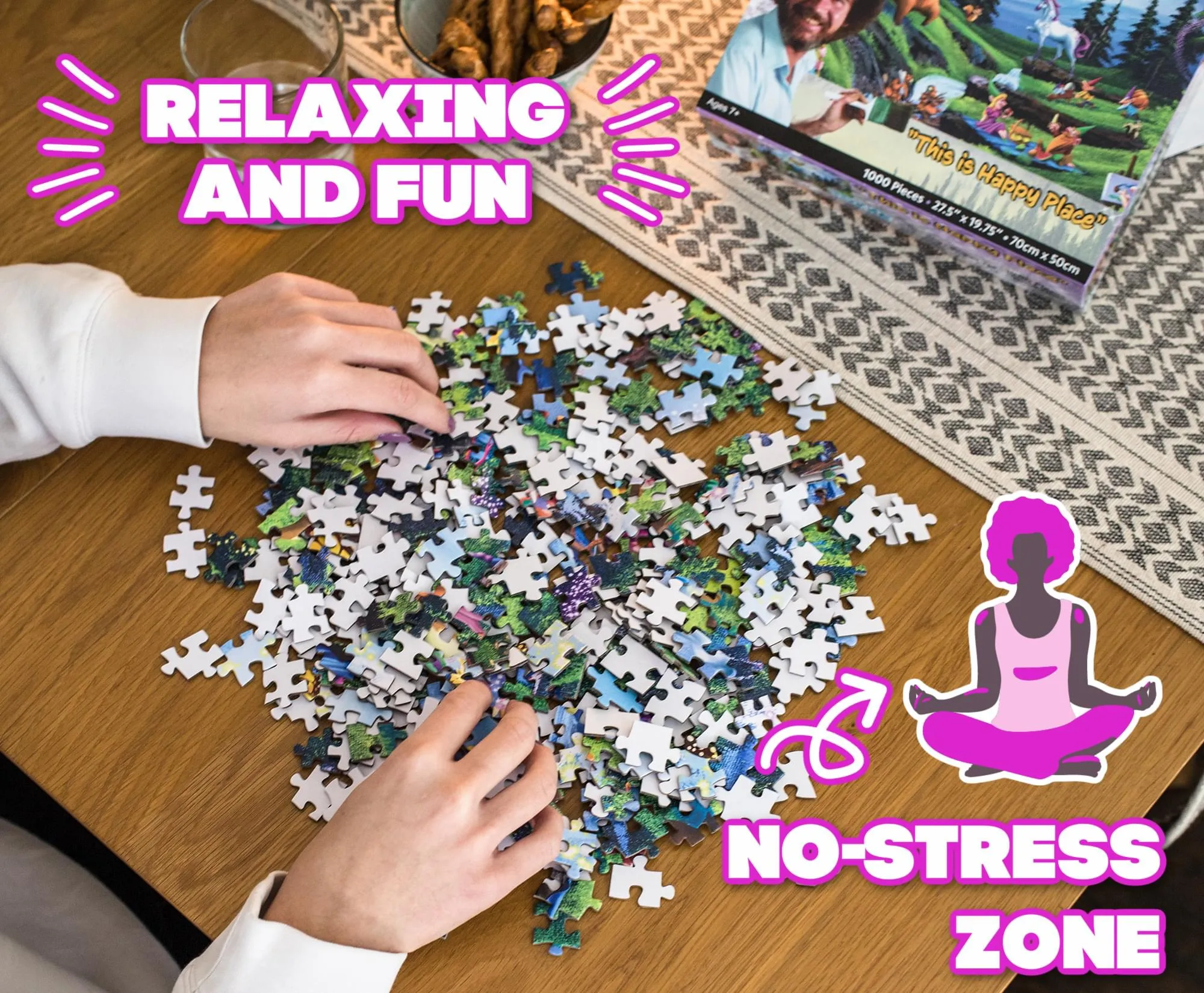 Bob Ross This Is Happy Place 1000 Piece Jigsaw Puzzle