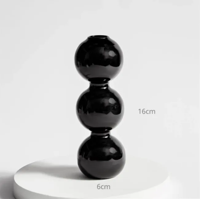 Bubble Shape Glass Vase: Blue / Short 3 Balls