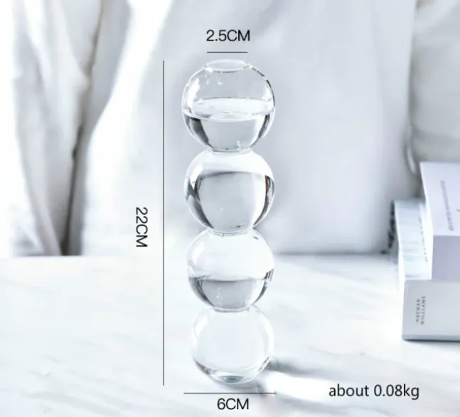 Bubble Shape Glass Vase: Blue / Short 3 Balls