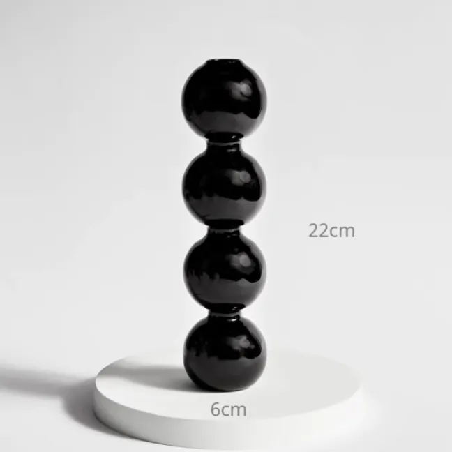 Bubble Shape Glass Vase: Blue / Short 3 Balls