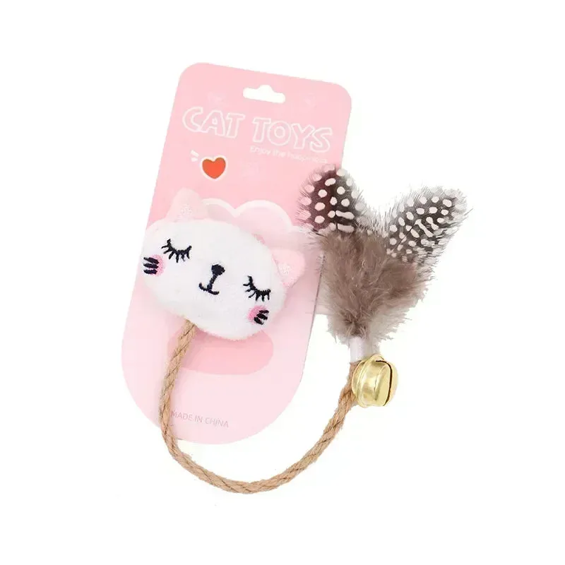 Catnip-Infused Animal-Shaped Cat Toy with Feather and Bell