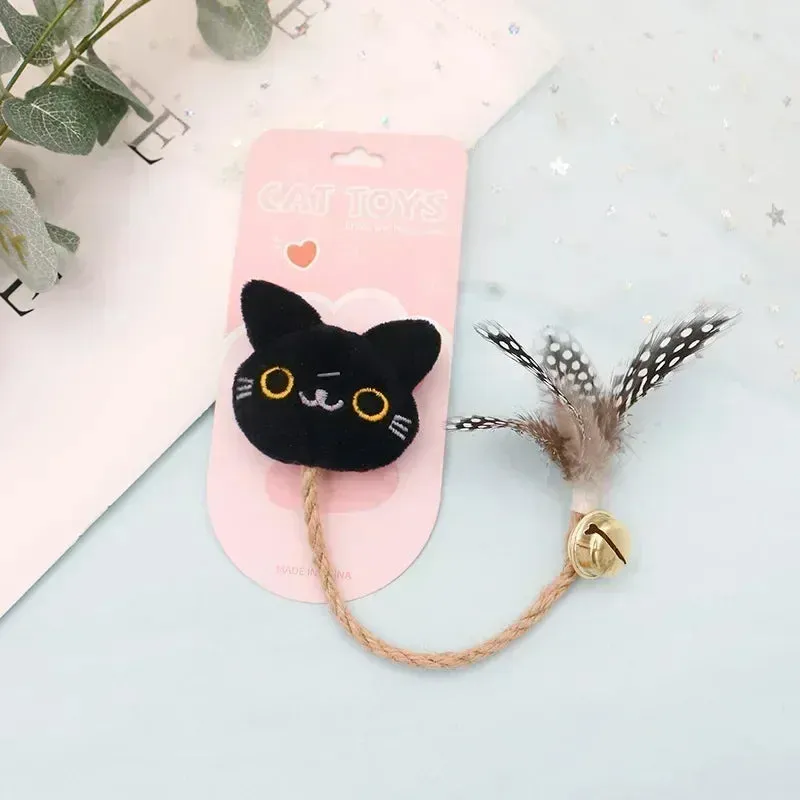 Catnip-Infused Animal-Shaped Cat Toy with Feather and Bell