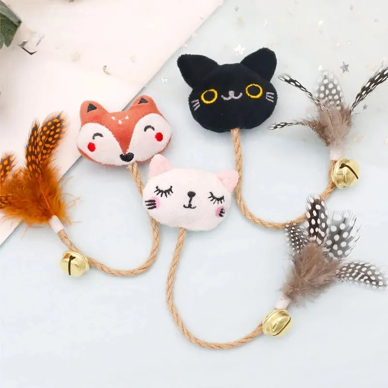 Catnip-Infused Animal-Shaped Cat Toy with Feather and Bell