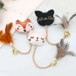 Catnip-Infused Animal-Shaped Cat Toy with Feather and Bell