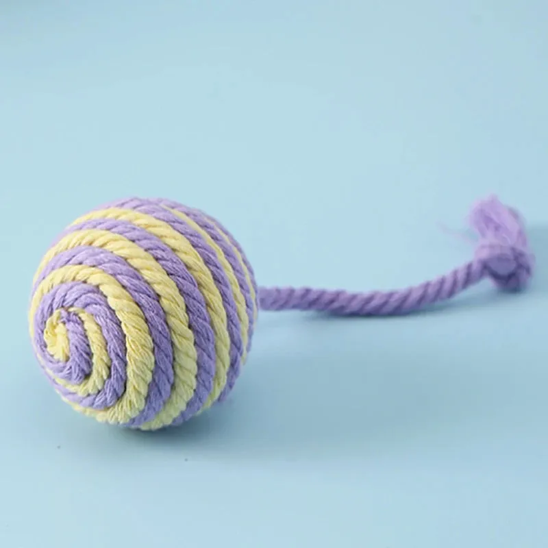 Colorful Cotton Rope Ball Toy for Cats and Dogs