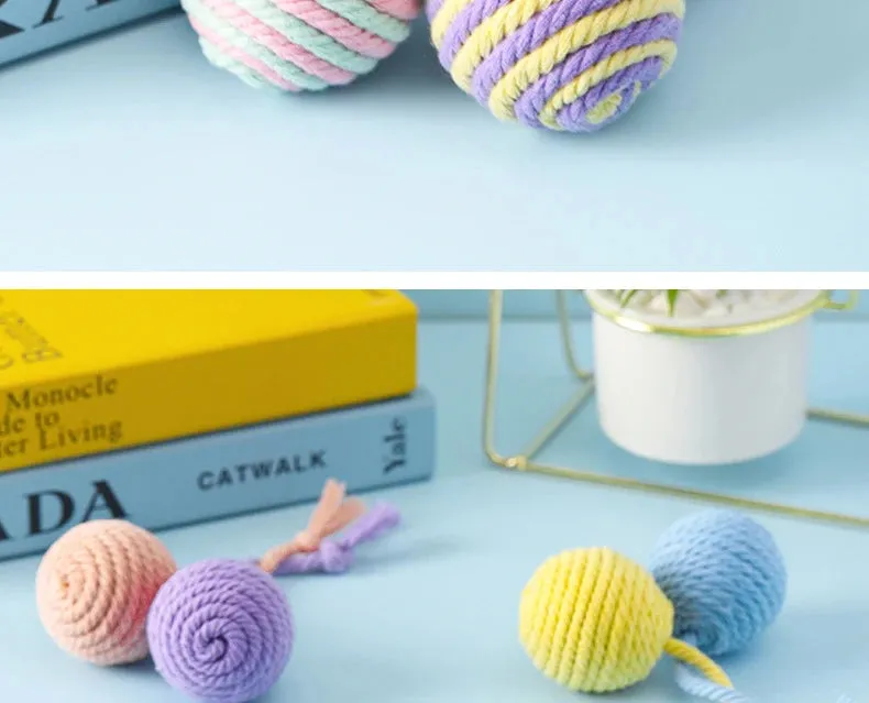 Colorful Cotton Rope Ball Toy for Cats and Dogs