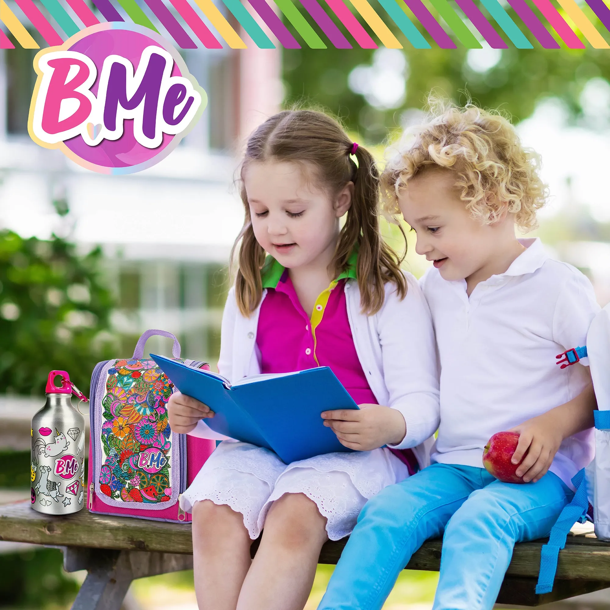 DIY Back to School Lunch Bag & Water Bottle Color-Your-Own