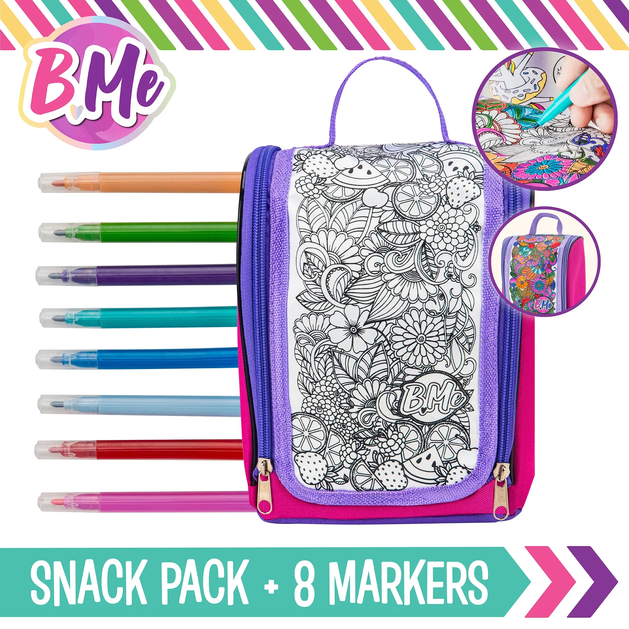 DIY Back to School Lunch Bag & Water Bottle Color-Your-Own