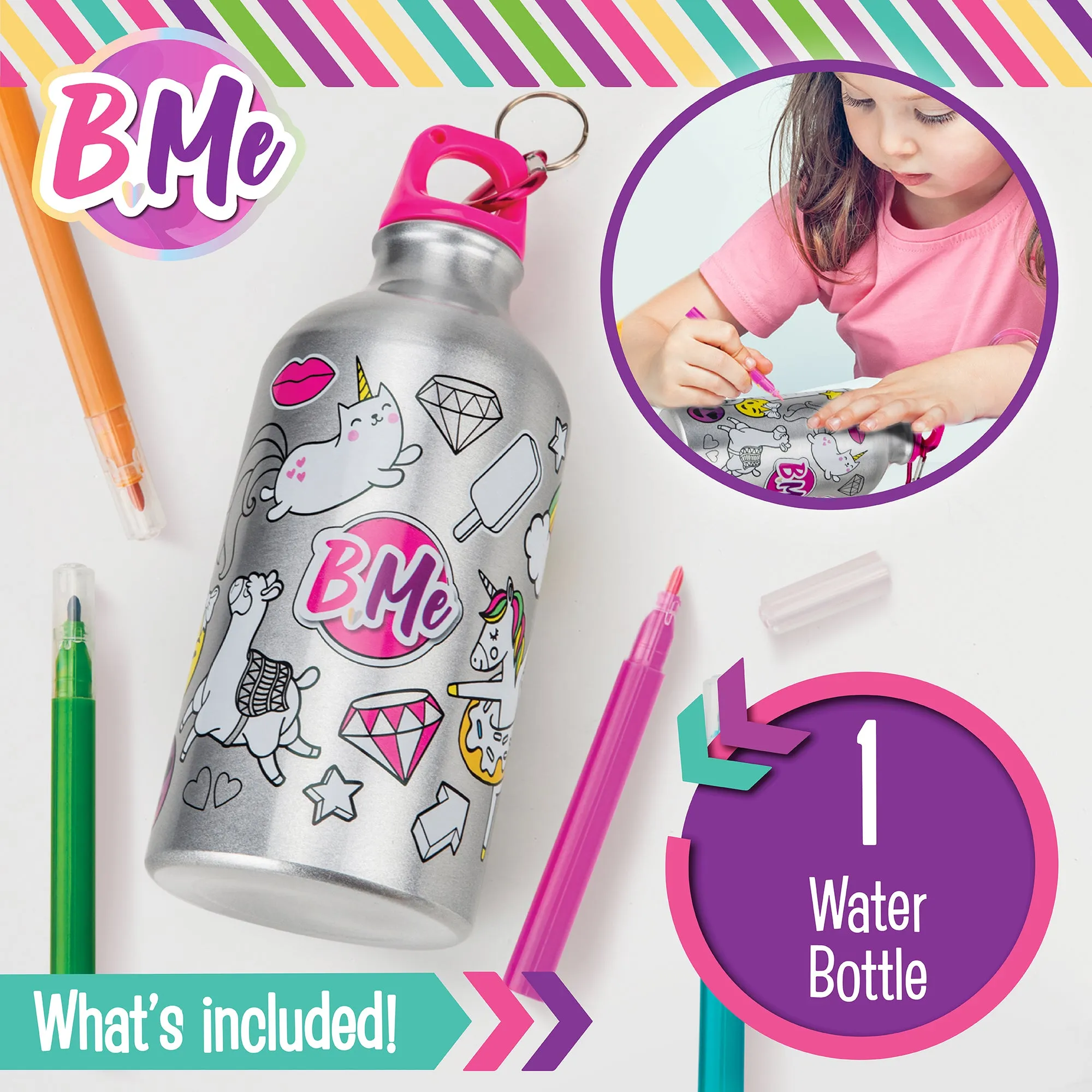 DIY Back to School Lunch Bag & Water Bottle Color-Your-Own