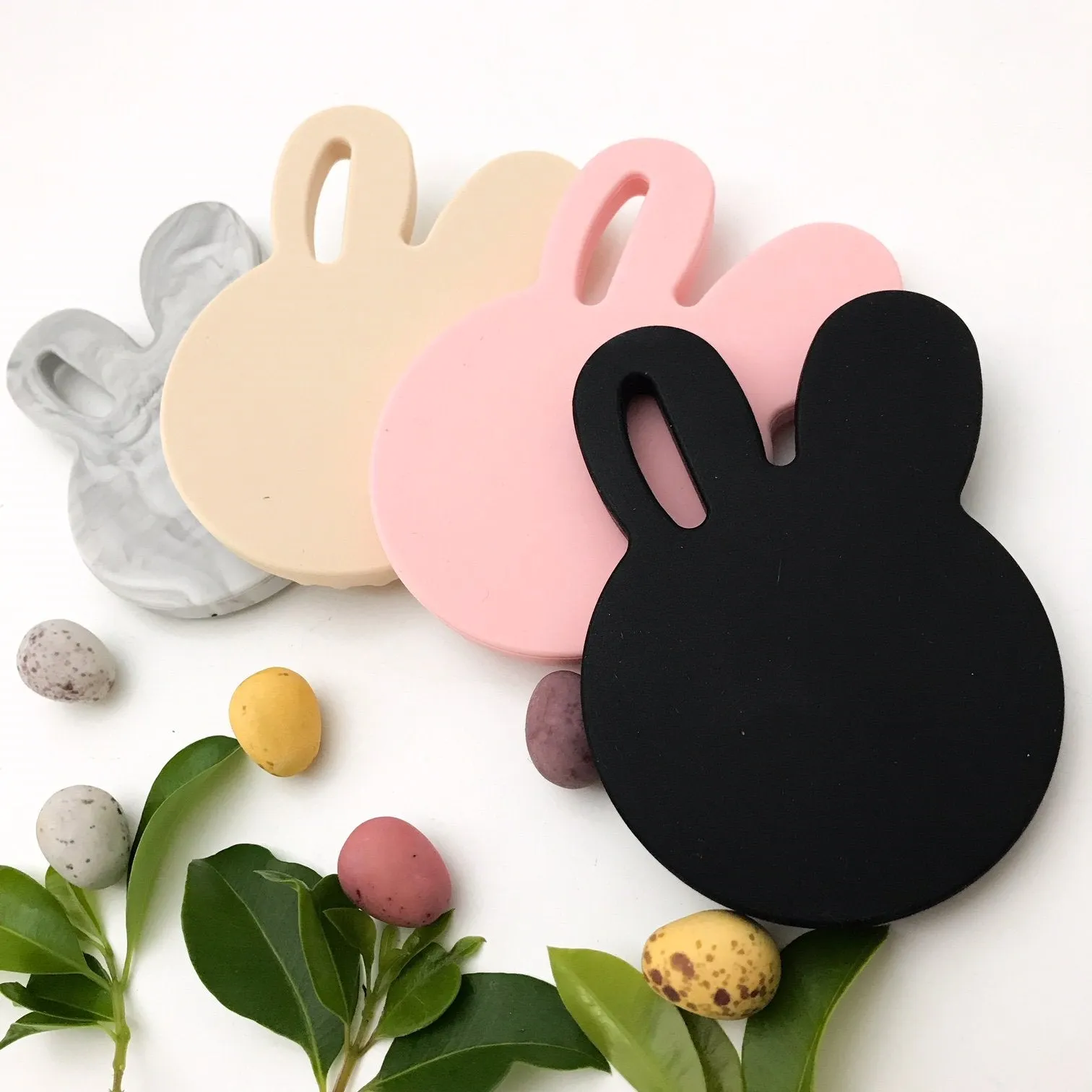 EASTER bundle - Silicone Name teether & BUNNY teething disc