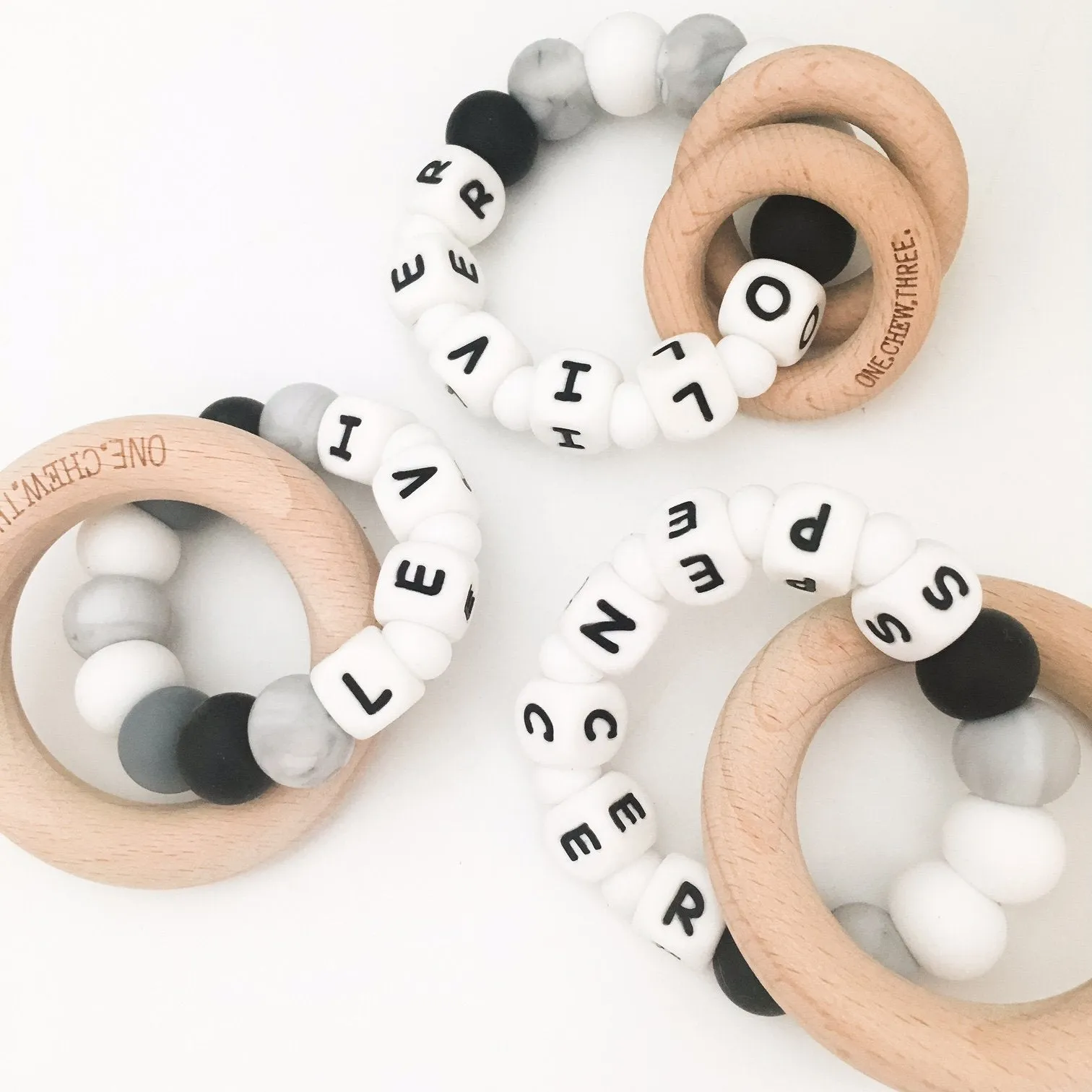 EASTER bundle - Silicone Name teether & BUNNY teething disc