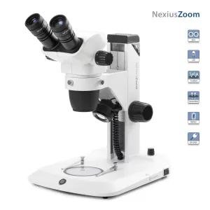 Euromex NexiusZoom Series High-Precision Zoom Binocular Stereo Microscope on Rack and Pinion Track Stand