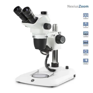 Euromex NexiusZoom Series High-Precision Zoom Trinocular Stereo Microscope on Pillar Stand