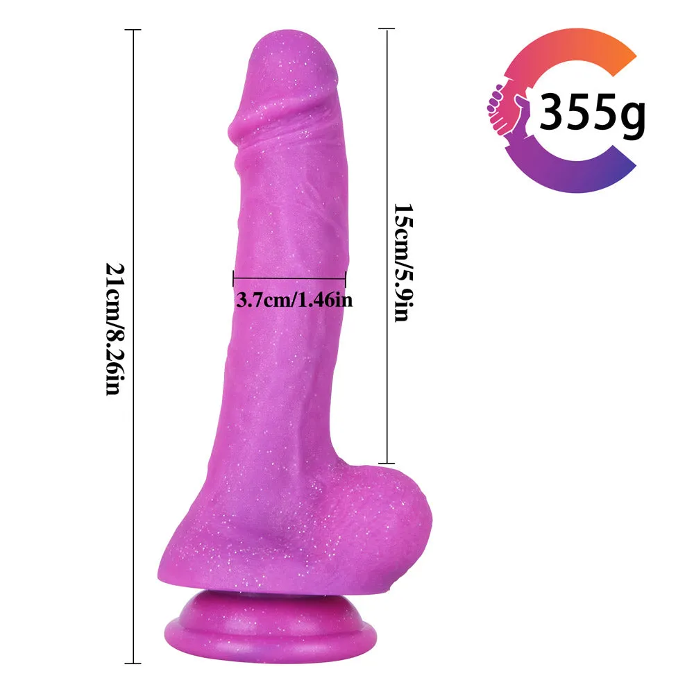F388 Adjustable Strap-On Harness Kit with 8.3-inch Multicolored Liquid Silicone Dildo