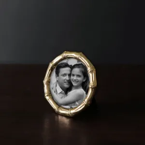 Giftables Sierra Modern Bamboo 5 X 5 Round Frame (Gold)