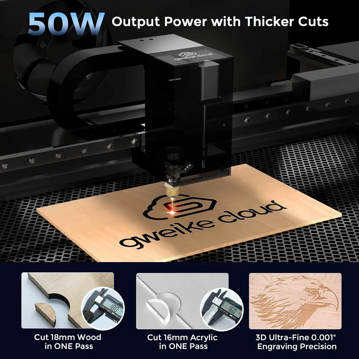 Gweike Cloud 50/55W CO2 Laser Cutter & Engraver
