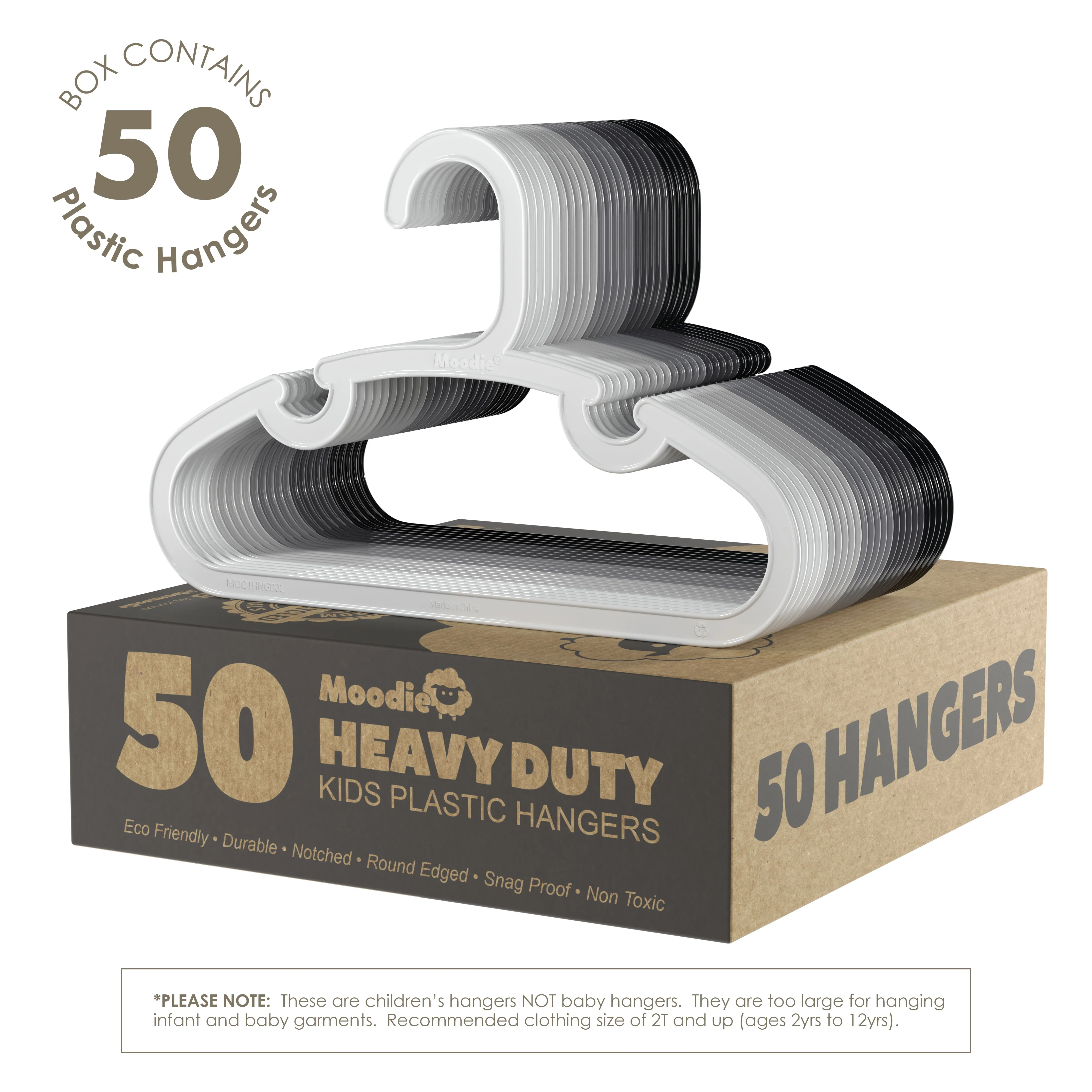 Kids Recycled Plastic Hangers - Monochrome Grays