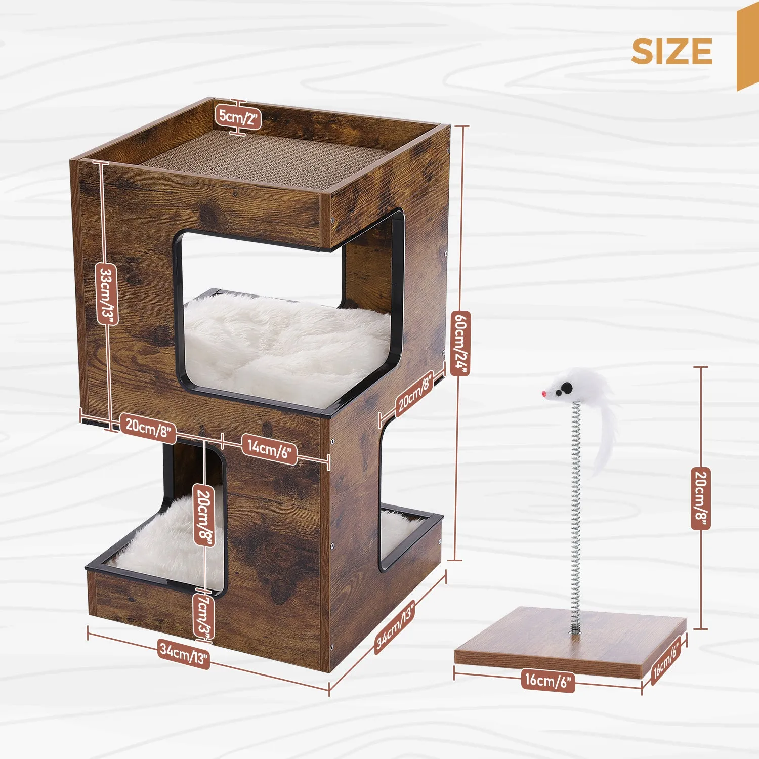 Modern Multi-Level Cat Tree with Scratch Pad