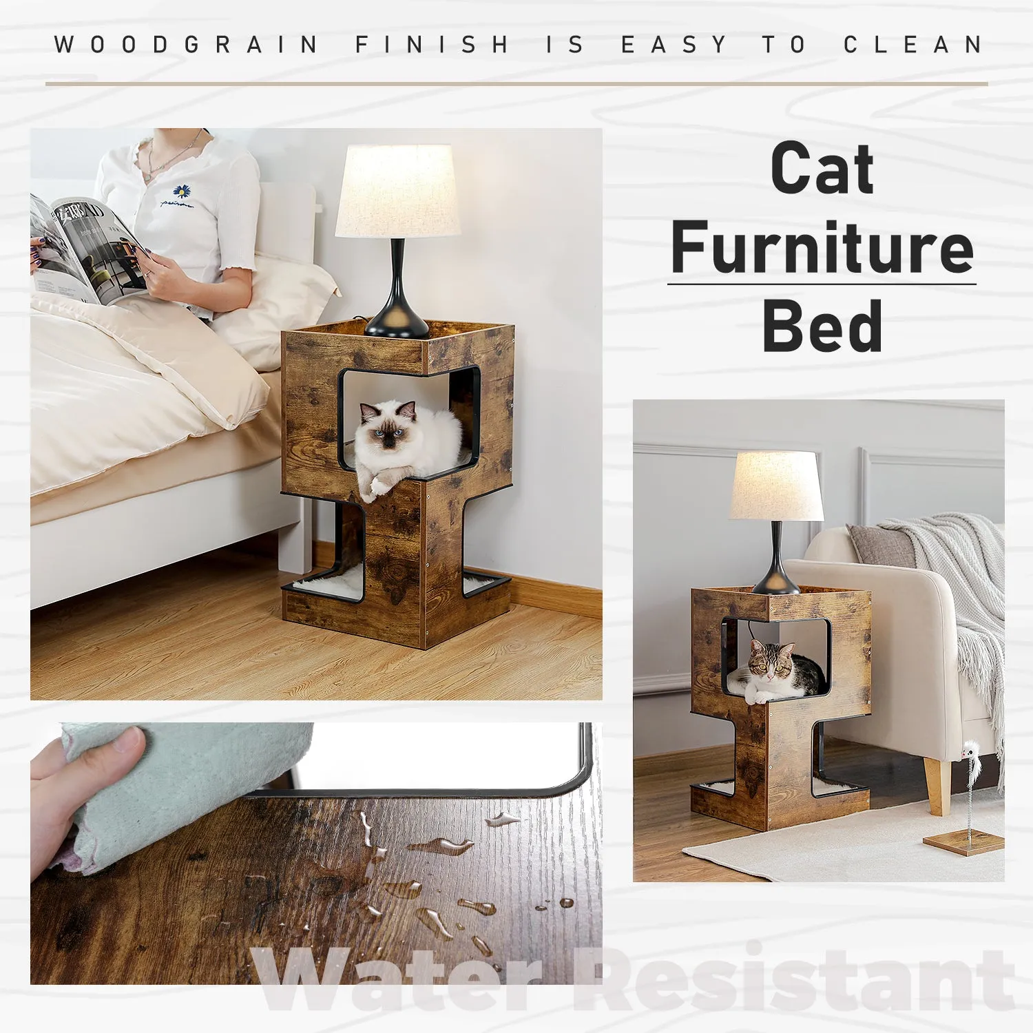 Modern Multi-Level Cat Tree with Scratch Pad
