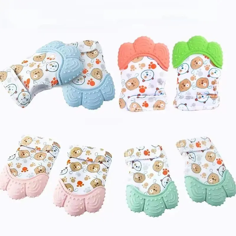 Newborn Teething Silicone Mittens Multi-Layer Breathable Chewing