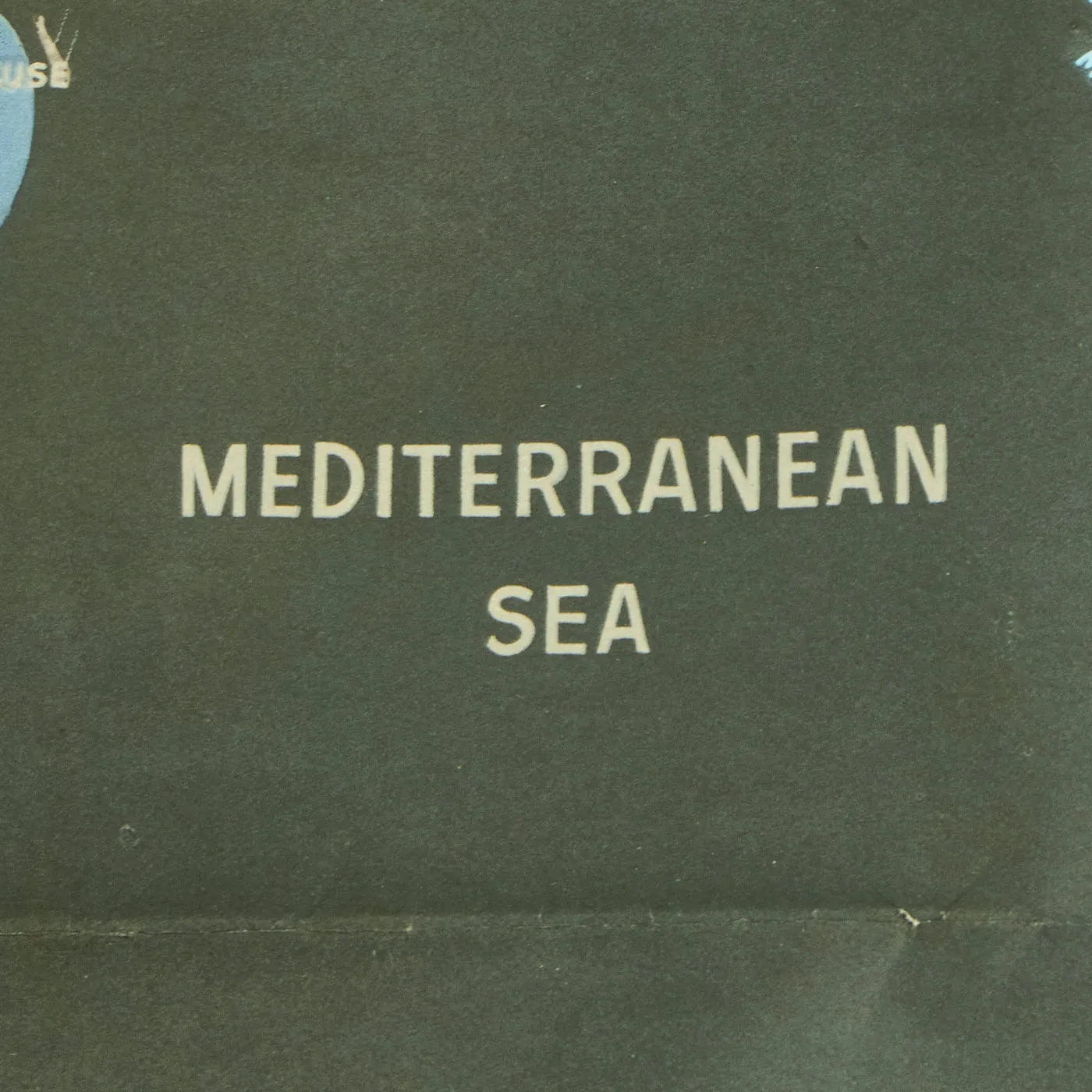Original U.S. WWII Navy Education Services Map Posters of Northwest Europe and Mediterranean Sea - NavWarMap Series - 2 Items