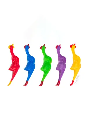 Rainbow Rubber Chicken: Assorted Colors