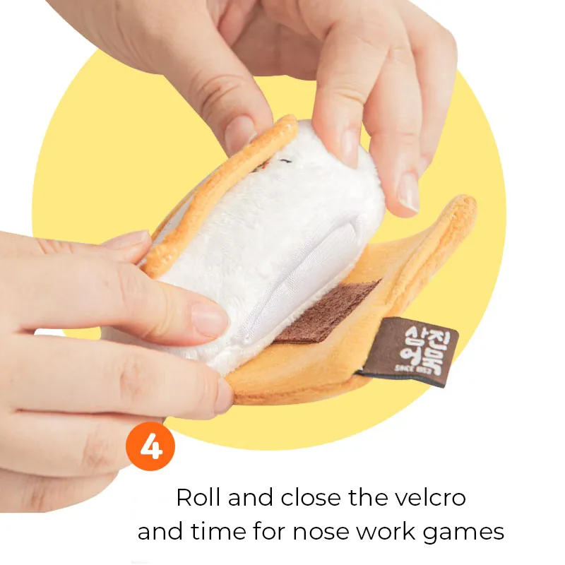 Rice Cake & Fish Cake Roll Nosework Dog Toy