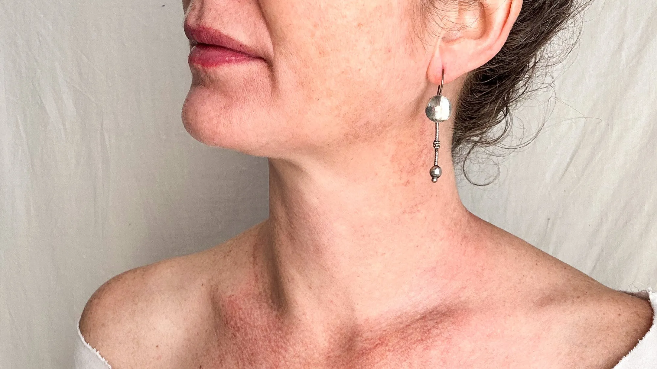 Vintage Silver Rabari Tribal Earrings Rare, Gujarat, India. 0520.
